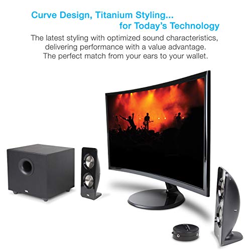 Cyber Acoustics Powerful Curve Series Storm 44W Speaker System with Control Pod (CA-3350)