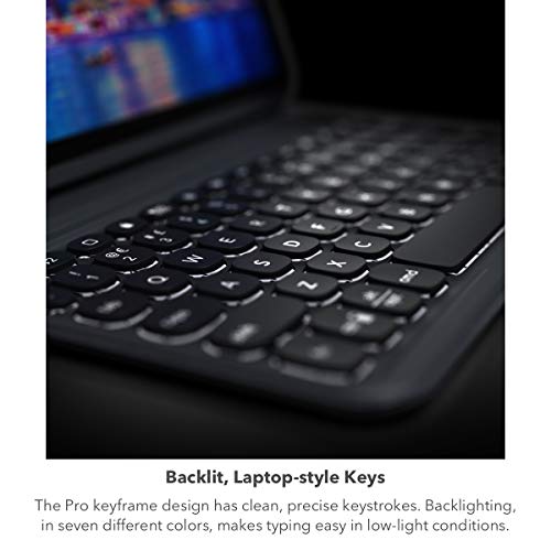 ZAGG - Pro Keys Wireless Keyboard and Detachable Case - Compatible with the 2021 Apple iPad 12.9" Pro - Charcoal