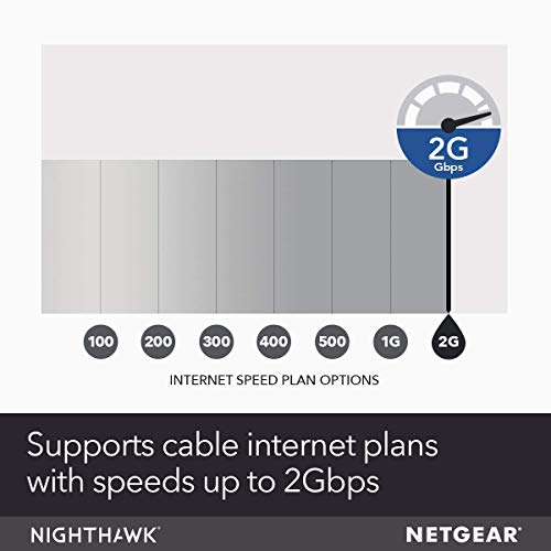 NETGEAR Nighthawk Cable Modem WiFi Router Combo (C7800) - Compatible with Cable Providers Including Xfinity by Comcast, Cox, Spectrum | Cable Plans Up to 2 Gigabits | AC3200 WiFi Speed | DOCSIS 3.1