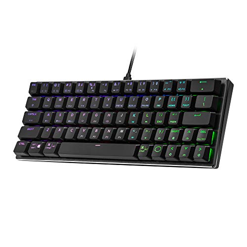 Cooler Master SK622 Wireless 60% Gunmetal Mechanical Keyboard with Low Profile Blue Switches, New and Improved Keycaps, and Brushed Aluminum Design