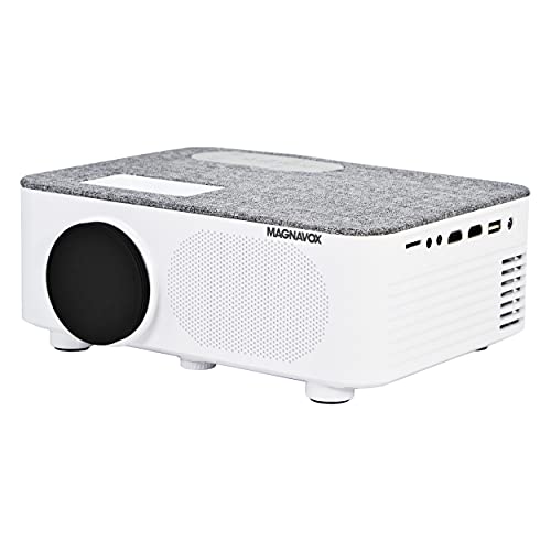 Magnavox MP603 Home Theater Projector with Bluetooth Wireless Technology and Suitcase Speaker | 1080p and 160" Display Supported | Compatible with HDMI, VGA, AV and USB Inputs |
