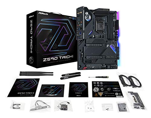 ASROCK Z590 Taichi Socket LGA1200/ Intel Z590/ Quad & 3-Way CrossFireX/ DDR4/ SATA3&USB3.2/ M.2/ WiFi&Bluetooth/ATX Motherboard