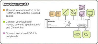 IOGear DVI KVMP Switch with Audio and Cables GCS1104 (Black)