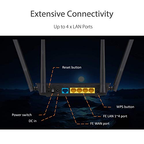ASUS WiFi Router Dual Band Wireless Internet Router, Gaming & Streaming, Easy Setup, Parental Control