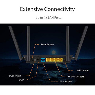 ASUS WiFi Router Dual Band Wireless Internet Router, Gaming & Streaming, Easy Setup, Parental Control