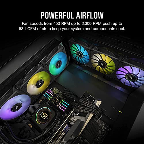 CORSAIR ML120 RGB Elite, 120mm Magnetic Levitation RGB Fan with AirGuide