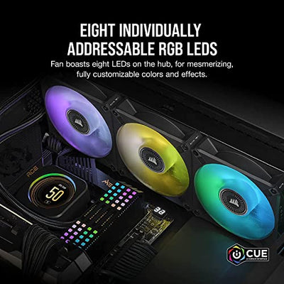CORSAIR ML120 RGB Elite, 120mm Magnetic Levitation RGB Fan with AirGuide