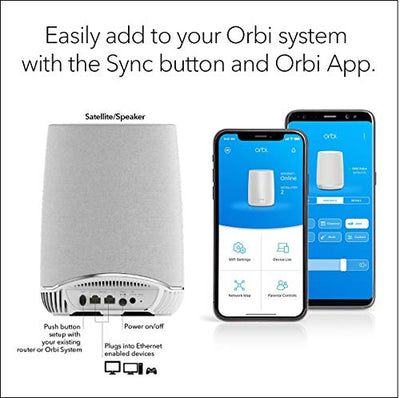 NETGEAR Orbi Voice Smart Speaker & WiFi Mesh Extender with Amazon Alexa Built-in (RBS40V), Works with any WiFi Router