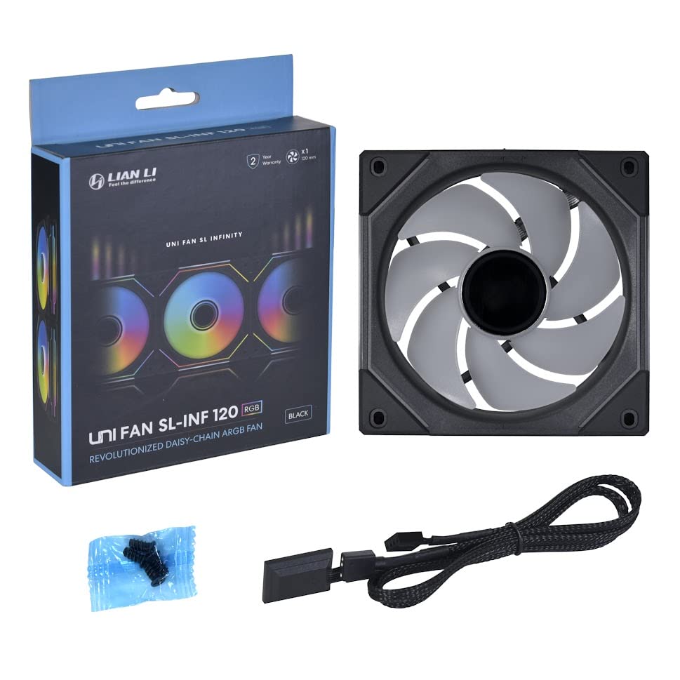 Lian Li UNI Fan SL-INF 120 RGB Infinity Mirror ARGB Fan 120mm Black 1-Pack