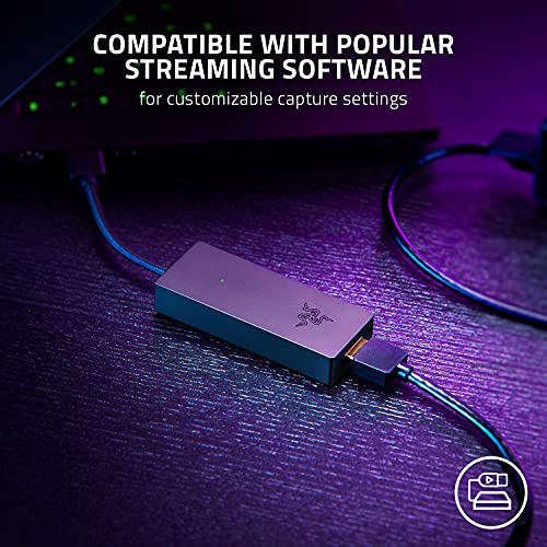 Razer Ripsaw X USB Capture Card w/ Camera Connection: 4K 30FPS - OBS & Streamlabs Compatible - for Streaming, Gaming, Video Conference, Zoom, Teams - HDMI 2.0 & USB 3.0 - Compact Design - Plug & Play