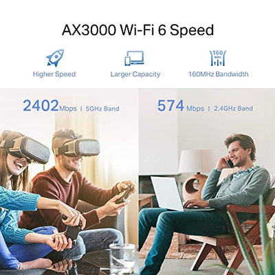 TP-Link - AX3000 Dual-Band Wi-Fi 6 Range Extender-RE705X