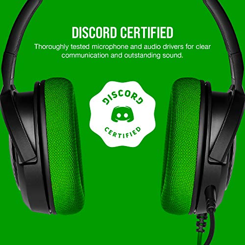 Corsair HS35 - Stereo Gaming Headset - Memory Foam Earcups - Discord Certified- Works with PC, Xbox Series X, Xbox Series S, Xbox One, PS5, PS4, Nintendo Switch, and Mobile - Green