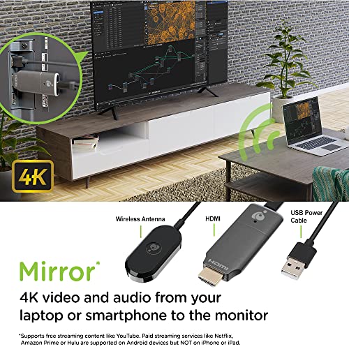 IOGEAR HDMI Wireless Video Sharing Device - 1080p@60Hz - Wireless 2.4/5GHz w/WPA-2 Security - Up to 30Ft in-Room - Mirror Mode - Laptop or Phone to Display - Win Mac OS iOS Android Chrome - GWAVRD