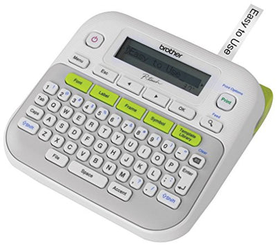 Brother P-touch, PTD210, Easy-to-Use Label Maker, One-Touch Keys, Multiple Font Styles, 27 User-Friendly Templates, White