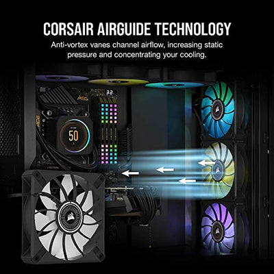 CORSAIR ML120 RGB Elite, 120mm Magnetic Levitation RGB Fan with AirGuide