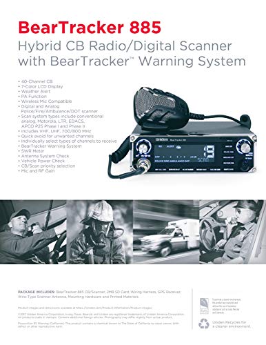 Uniden BEARCAT 980SSB 40- Channel SSB CB Radio with Sideband NOAA WeatherBand,7- Color Digital Display PA/CB Switch and Noise Cancelling Mic