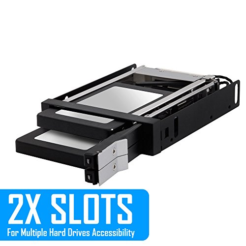 Kingwin Aluminum Single Bay Hot Swap Mobile Rack Tray For 2.5” or 3.5” SSD/HDD, Internal SATA Hard Drive Backplane Enclosure, Support SATA I/II/III & SAS I/II 6Gbps and [Optimized for SSD]