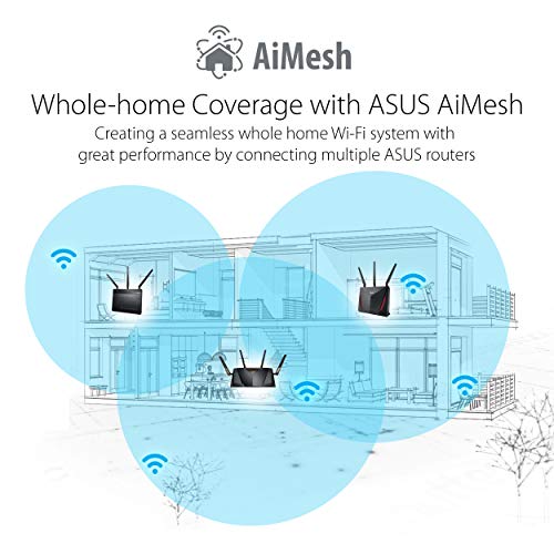 ASUS RT-AXE7800 Tri-band WiFi 6E Extendable Router, 6GHz Band, 2.5G Port, Subscription-free Network Security, Instant Guard, Advanced Parental Control, Built-in VPN, AiMesh Compatible, Smart Home, SMB