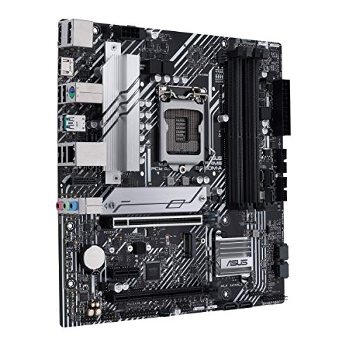 ASUS Prime B560M-A LGA 1200 (Intel 11th/10th Gen) micro ATX motherboard (PCIe 4.0,2x M.2 slots, 8 power stages, 1 Gb LAN, DP, dual HDMI,USB 3.2 Gen 2 Type-C,V-M.2-Key E slot for Wi-Fi,Aura Sync RGB)