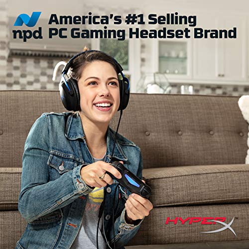 HyperX Cloud - Official Playstation Licensed Gaming Headset for PS4 and PS5 with in-Line Audio Control, Detachable Noise Cancelling Microphone, Comfortable Memory Foam