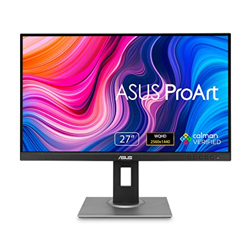 ASUS ProArt Display PA278QV 27” WQHD (2560 x 1440) Monitor, 100% sRGB/Rec. 709 ΔE < 2, IPS, DisplayPort HDMI DVI-D Mini DP, Calman Verified, Eye Care, Anti-glare, Tilt Pivot Swivel Height Adjustable