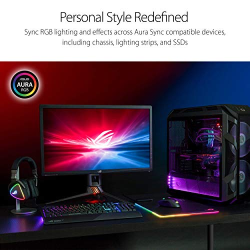 ASUS ROG Balteus Qi Vertical Gaming Mouse Pad with Wireless Qi Charging Zone, Hard Micro-Textured Gaming Surface, USB Pass-Through, Aura Sync RGB Lighting and Non-Slip Base (12.6” X 14.6”)