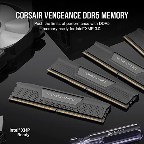 Corsair Vengeance DDR5 32GB (2x16GB) 7000MHz C34 Intel Optimized Desktop Memory (Onboard Voltage Regulation, Custom XMP 3.0 Profiles, Compact Form-Factor, Solid Aluminum Heatspreader) Black