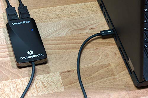 VisionTek Dual 4K Monitor Adapter, Thunderbolt 3 to Dual DisplayPort, MacOS and Windows compatible, powered by Intel Thunderbolt 3 technology (NOT Compatible USB-C) Black - 901148